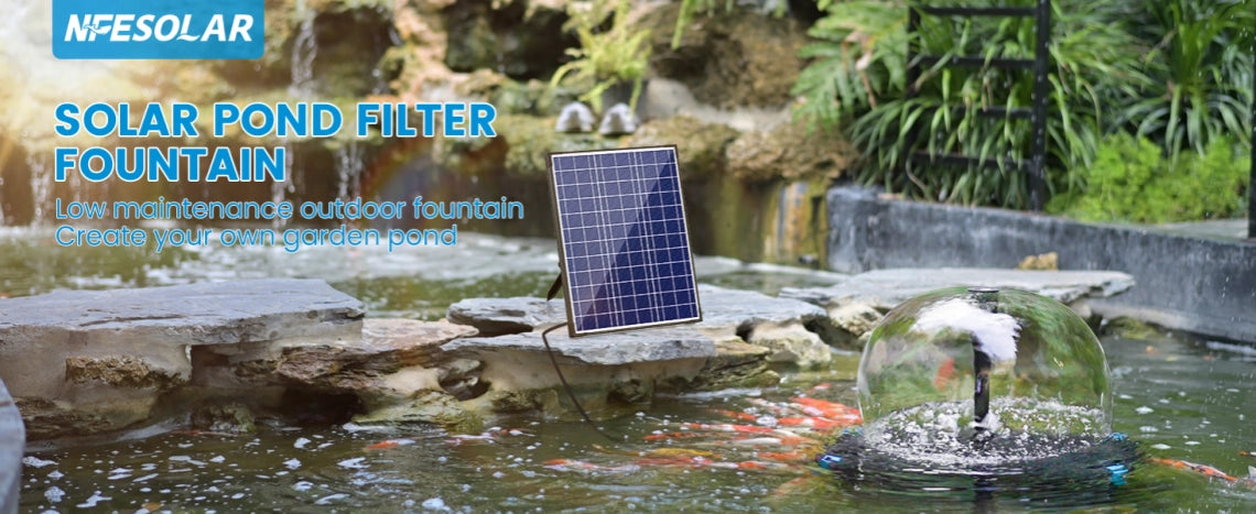 Solar pond filter fountain