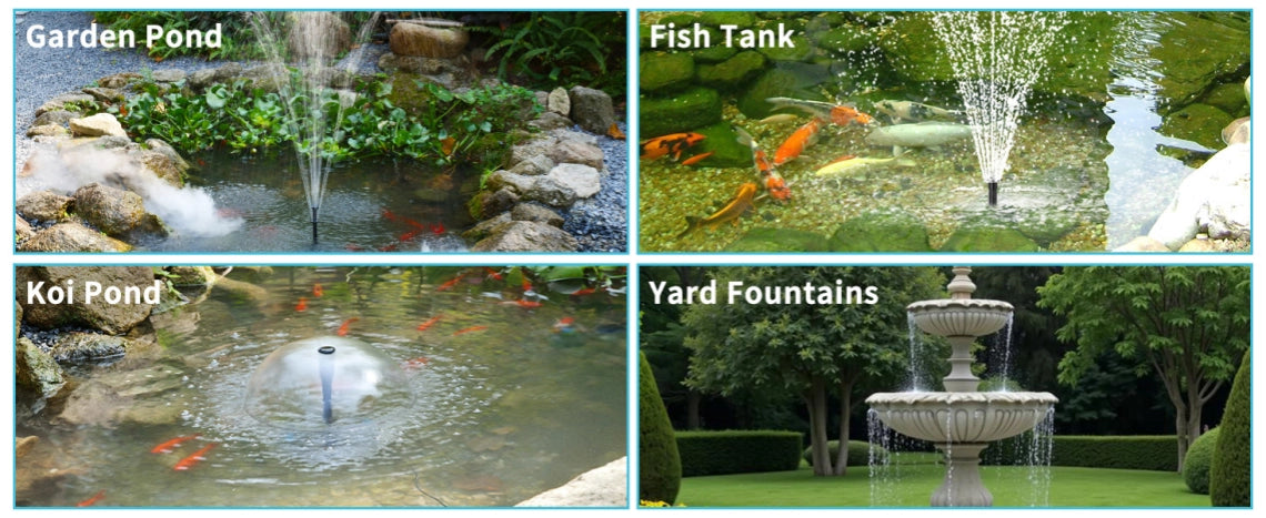 Different pond and water features